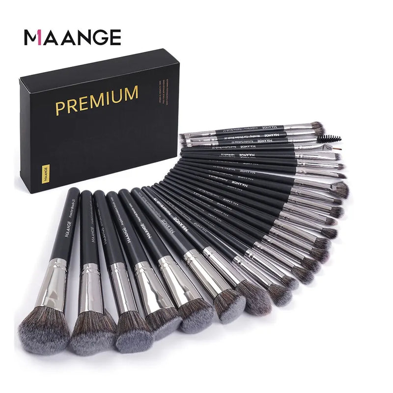 MAANGE Professional Gift Box 25 Peças Kit de Pincéis de Maquiagem Rosto Olhos Beleza Pincéis Para Base Corretivo Sombra Contorno Pincel