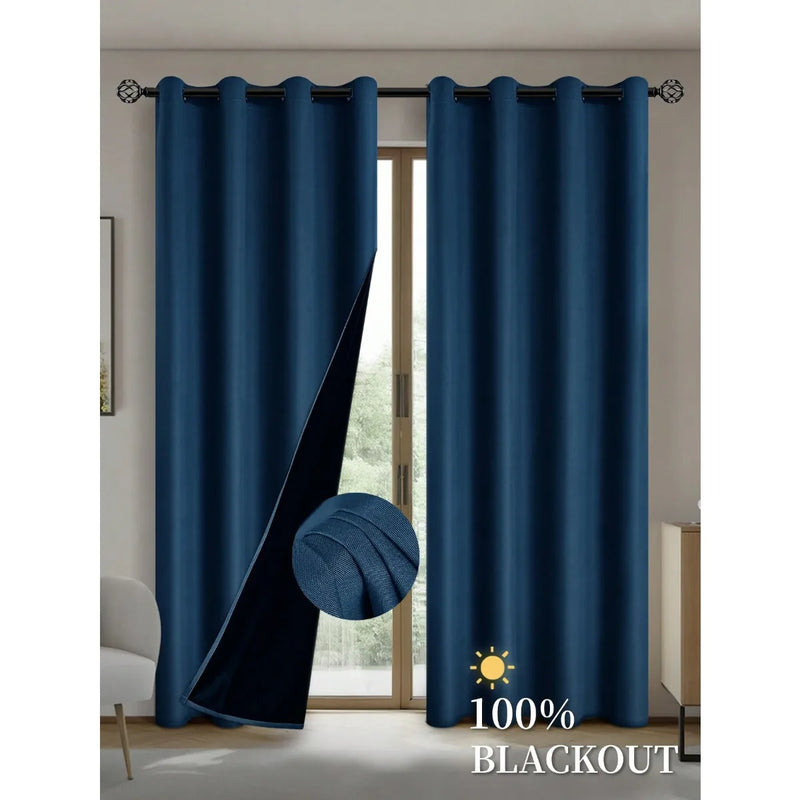 Cortinas blackout de 1 peça com forro isolado revestido, cortinas para sala de estar, quarto, cozinha, decoração de casa, decoração de quarto