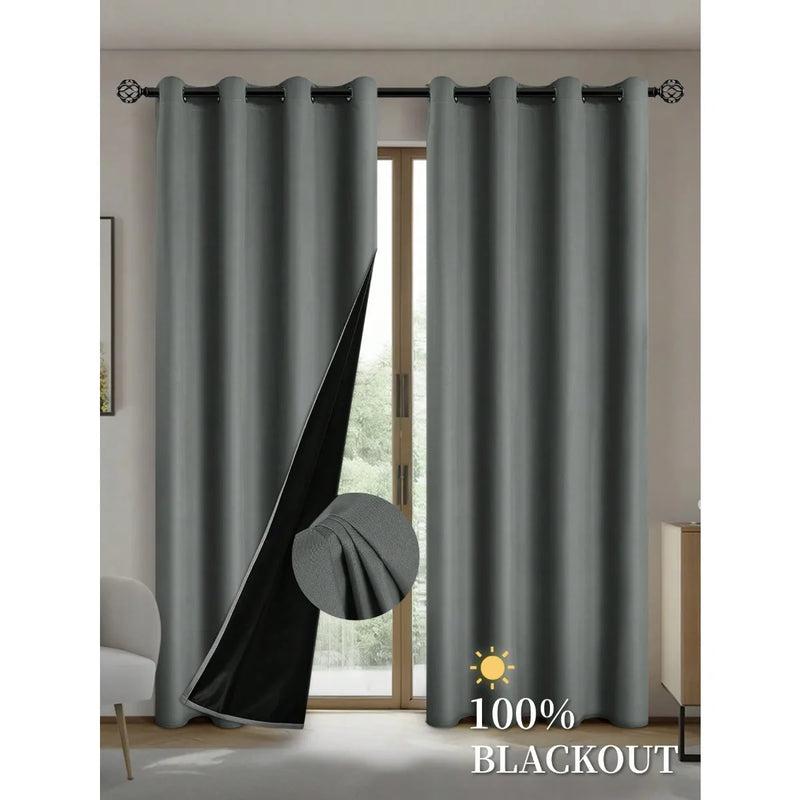 Cortinas blackout de 1 peça com forro isolado revestido, cortinas para sala de estar, quarto, cozinha, decoração de casa, decoração de quarto