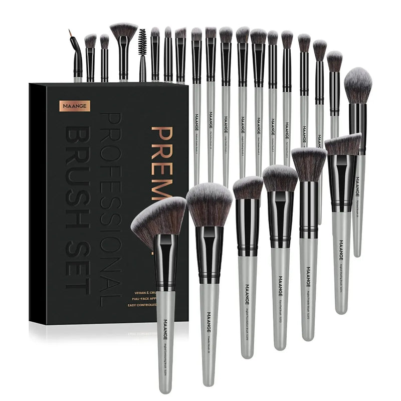 MAANGE Professional Gift Box 25 Peças Kit de Pincéis de Maquiagem Rosto Olhos Beleza Pincéis Para Base Corretivo Sombra Contorno Pincel