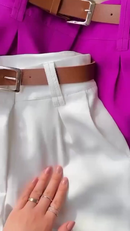 SHORT ALFAIATARIA FEMININO CINTURA ALTA COM BOLSO SOCIAL PROMOÇÃO