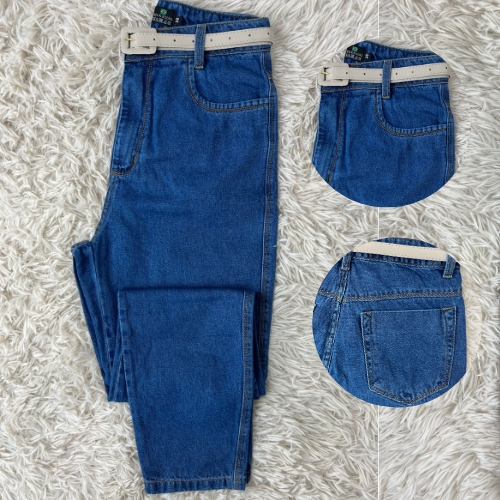 Calça Jeans MOM Grafite 100% Algodão Premium