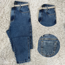 Calça Jeans MOM Grafite 100% Algodão Premium