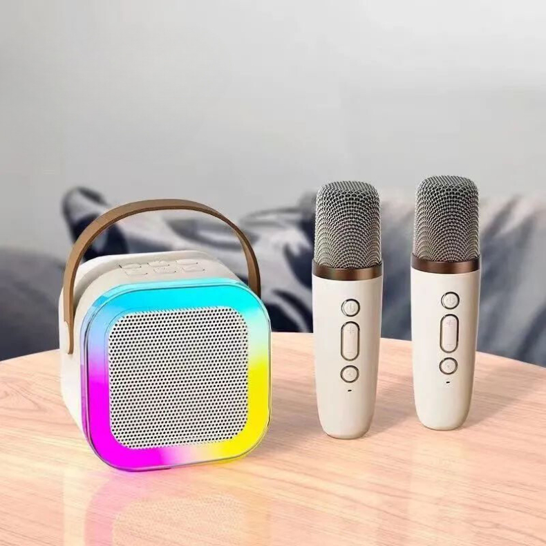 Caixa De Som C/ Microfones Karaokê Brincadeiras em Família