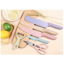 Conjunto De Facas Inox 6/9 Peças Antiaderente Com Cabo Reforçado Descascador E Tesoura Cozinha