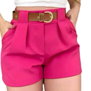 SHORT ALFAIATARIA FEMININO CINTURA ALTA COM BOLSO SOCIAL PROMOÇÃO