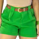 SHORT ALFAIATARIA FEMININO CINTURA ALTA COM BOLSO SOCIAL PROMOÇÃO