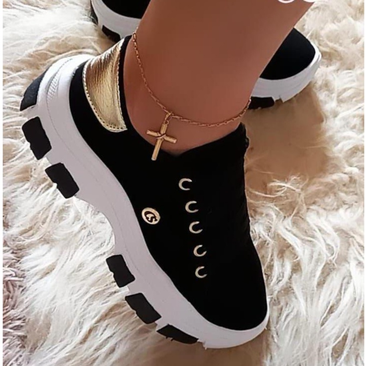 Tenis feminino plataforma para trabalho passeio e dia a dia Casual