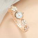Relógio De Quartzo Feminino Moda Simples Flor Relógio De Quartzo Feminino Relógio De Pulseira Branco Preto