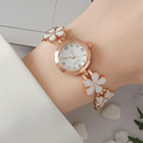 Relógio De Quartzo Feminino Moda Simples Flor Relógio De Quartzo Feminino Relógio De Pulseira Branco Preto