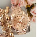 Relógio Feminino de metal Dourado Acompanha Pulseira